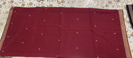 Womens summer shawl | elegant embroidered shawl with geometric border | simple shawl - al rehman clothes