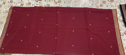 Womens summer shawl | elegant embroidered shawl with geometric border | simple shawl